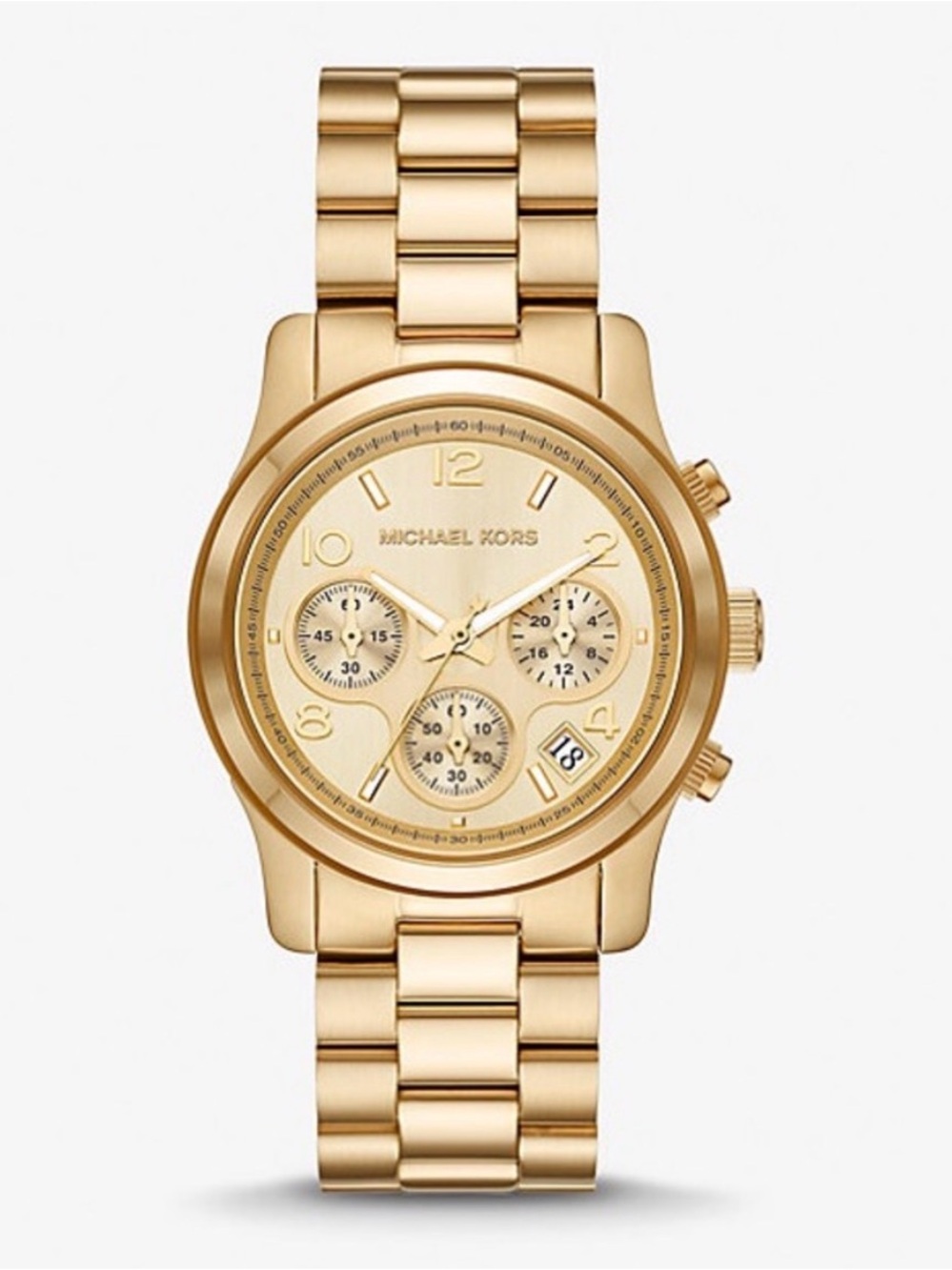 ‘Michael Kors’ Gold Stainless Steel Chronograph Watch